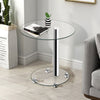 2 Tier Modern Clear Glass Beside Table Coffee Sofa Snack Laptop Table Oval Shape