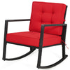 Outdoor Wicker Rocking Chair Heavy-Duty Steel Frame Patio Rattan Rocker Chair