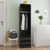 Wardrobe with Drawers Black 50x50x200 cm Engineered Wood UK