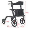 Folding Rollator,Lightweight Walking Aid 4 Wheels Mobility Walker w/ Seat,Break