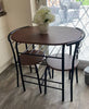 Small Table and 2 Chairs Rustic Metal Compact Breakfast Dining Furniture Bar Set