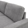 Polyester L Shaped Corner Sofa 3 Seater Right Hand Facing w/Cushions Metal Leg