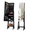 LED Sanding Mirror Jewelry Cabinet Makeup Vanity Armoire Jewelry Organizer Black