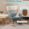 Upholstered Nursery Rocking Chair Glider Rockerw/ Ergonomic Armrests