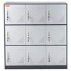 9 Doors Metal Storage Cabinet Employees Steel Storage Cabinet Office Gray