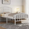 Metal Bed Frame with Arched Headboard and Footboard/Heavy Duty Slat Support