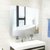 2 Doors Bathroom Cabinet White Cupboard Wall Mounted LED Mirrored 3-Tier Shelves