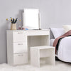White Dressing Table Vanity Makeup Desk with 3 Drawers Mirror & Stool Bedroom /
