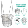 Garden Outdoor Patio Hammock Chair Cotton Rope Macrame Hanging Swing Chair Grey
