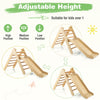 2-in-1 Triangle Climbing Set Kids indoor Wooden Triangle Climber Toy w/ slide