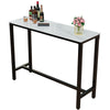 120cm Long Marble Bar Table Counter Height Pub Bar Cafe Breakfast Dining Table