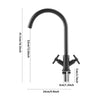 Stainless Steel Kitchen Sink Faucet Mixer Tap Spout Dual Lever Pipe Kits