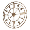 LARGE METAL WALL CLOCK INDOOR OUTDOOR GARDEN ROMAN NUMERALS GIANT OPEN FACE 24IN