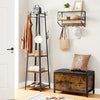 Industrial Coat Rack Stand Clothing Rail Hall Tree with 4 Shelf & 8 Hooks