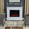 30 Inch White Electric Fireplace Insert with Fire Surround Complete Suite Stand