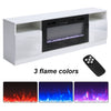 Modern 70" TV Stand Cabinet Unit with 12 LED Light Insert 32" Electric Fireplace