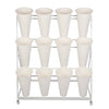 3-Tier Mobile Flower Plant Display Stand Shelf W/ Buckets for Flower Shop Garden