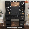 Dressing Table With Led Mirror 7 Drawers Makeup Desk Vanity Table Lights Black