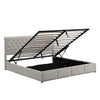 Upholstered Bed Ottoman Bed Frame Grey Fabric 4ft6 Double Bed Frame With Storage