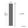 Vertical Radiator 1800 Black Flat Panel Central Heating Tall Upright Modern Rads