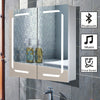 Bathroom LED Mirror Cabinet with Shaver Socket Bluetooth Music Sensor 2 Doors