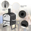 2-layer Outdoor Mini Pizza Oven Portable Wood Fired Pizza Maker w/Cooking Grill