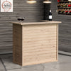 4FT Patio Bar Table Wood Garden Drinks Stand Pub Beer Counter Home Outdoor Desk