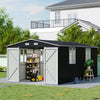 10×16FT Outdoor Storage Shed Tool Room Parking Room Utility Room 4 Windows