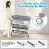 Foldable Waterproof Diaper Changing Station w/ Large Storage Rack-Grey