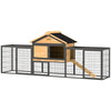 Rabbit Hutch Outdoor with Steel Run, Removable Plastic Tray