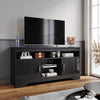 High Gloss 2 Door TV Unit Cabinet 135cm Black TV Stand Sideboard Entertainment