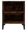 Rustic Bedside Table Vintage Industrial Side Cabinet Metal Storage Bedroom Unit