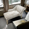 Elegant Upholstered Cream Chaise Longue Sofa with Right Armrest for Cozy Lounge