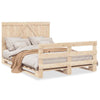 Bed Frame with Headboard 140 x 200 Solid Pine Wood, Bed, Bedroom C4K8