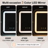 360° Rotateable Makeup Vanity Mirror 3 Color LED Lighted Mirror w/ Touch Screen