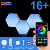 RGB LED Hexagon Wall Light Honeycomb Lamp Bluetooth Remote for Gaming Room ✅