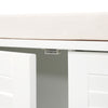 2-Door Storage Ottoman Stool Hallway Window Seat Wooden Shoe Bench with Cushion