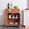Rolling Kitchen Island Wooden Kitchen Trolley Utility Storage Cart w/ Drawer