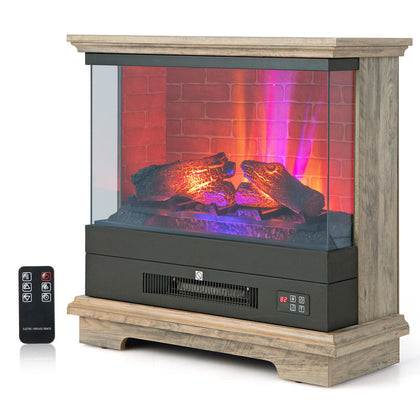 27” Freestanding Fireplace 2000W Electric Fireplace Heater W/3-Level Vivid Flame