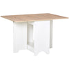 Foldable Dining Table Kitchen Drop-Leaf Table with Storage Shelf for 4-6 People
