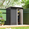 5 x 3ft Garden Storage Shed Sliding Door Sloped Roof Tool, Black