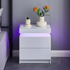 Modern White High Gloss Table Side Table Coffee Table Display with LED Light UK