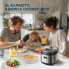 2L Compact Electric Rice Cooker 9-in-1 Steamer Soup Maker Non-Stick Pot Timer