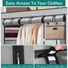 Fabric Canvas Wardrobe With Hanging Rail Shelving Clothes Storage Large Cupboard