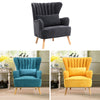 Velvet/Linen Shell Wing Back Upholster Accent Armchair Sofa Cushion Footstool UK