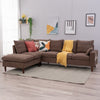 L-Shaped Corner Sofa, Sectional Couch with Built-in USB Port Chaise