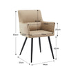 2x Faux Leather Dining Chairs Kitchen Dining Room Office Metal Legs Beige