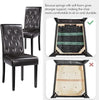 Set of 2 Dining Chairs Modern Dining Room Chairs Faux Leather Brown Chairs