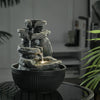 Indoor Desktop Cascading Stone Water Feature Fountain with LED Lights Home Decor