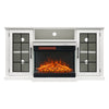 TV Stand with Log Insert Fireplace - White-Electric Fire 3 Colour Flame-150x70cm